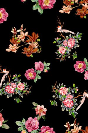 玉兰花印花华亿平台图片