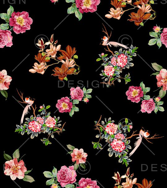 玉兰花印花华亿平台图片