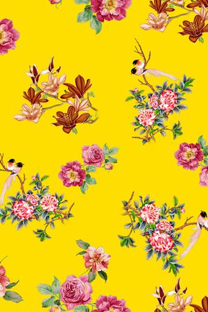 玉兰花印花华亿平台图片