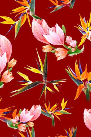 手绘花卉印花华亿平台图片