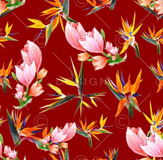 手绘花卉印花华亿平台图片