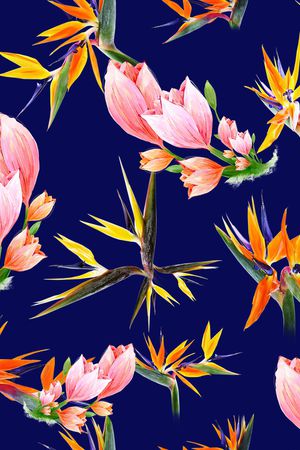 手绘花卉印花华亿平台图片