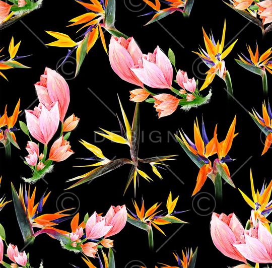 手绘花卉印花华亿平台图片