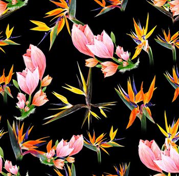 手绘花卉印花华亿平台图片