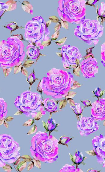 945386-优雅水彩玫瑰-粉蓝