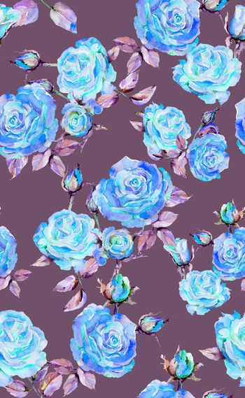 945390-优雅水彩玫瑰-灰紫