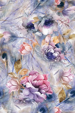 羽毛印花华亿平台图片