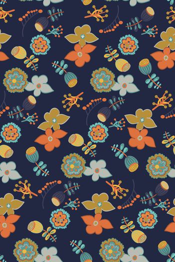 黑底花卉印花华亿平台图片