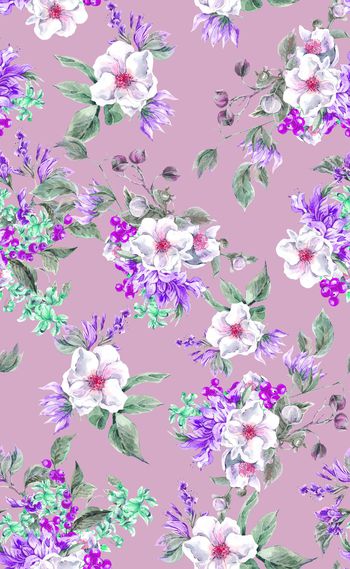 946210-手绘百合小花女装--紫色