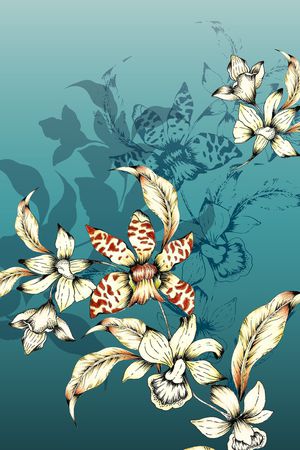 线条花卉印花华亿平台图片