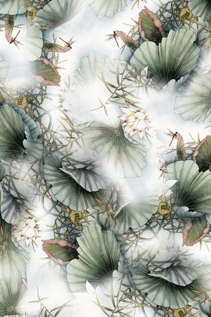 水彩花卉印花华亿平台图片