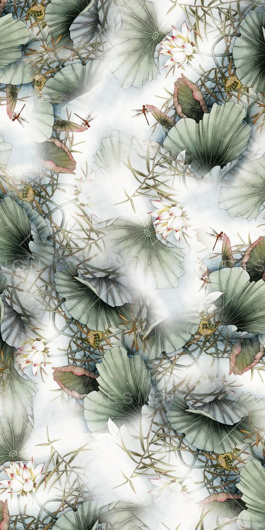 水彩花卉印花华亿平台图片