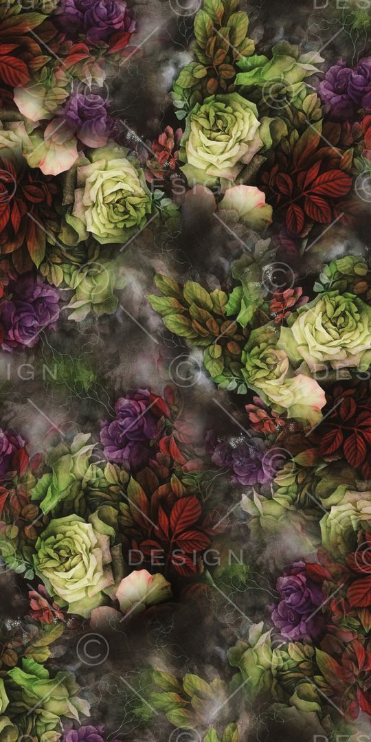 水彩花卉印花华亿平台图片