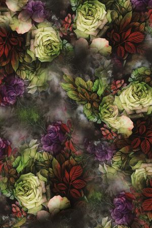 水彩花卉印花华亿平台图片