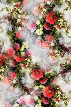 水彩花卉印花华亿平台图片