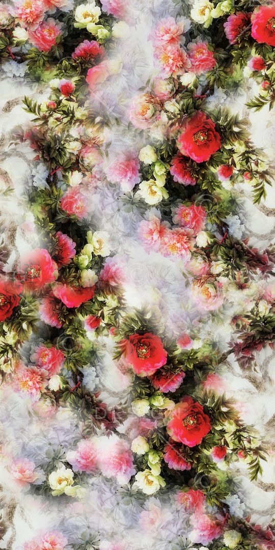 水彩花卉印花华亿平台图片