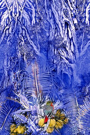 棕榈树印花华亿平台图片