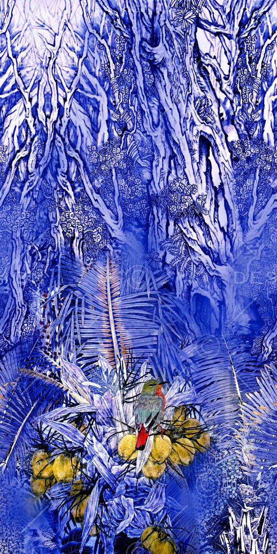 棕榈树印花华亿平台图片