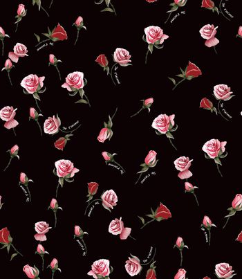 手绘玫瑰印花华亿平台图片