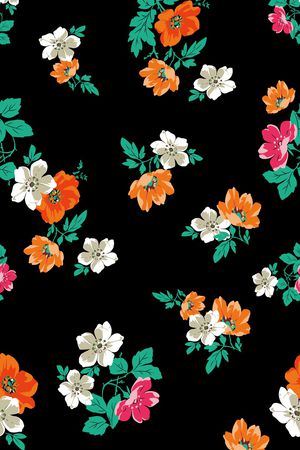 手绘花卉印花华亿平台图片