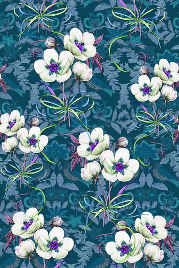 946707-浮起花卉墙纸底纹