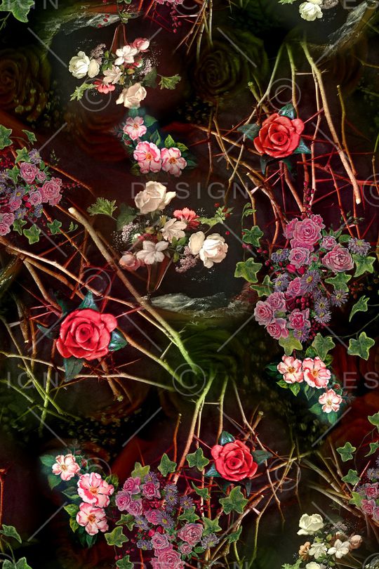 树枝印花华亿平台图片