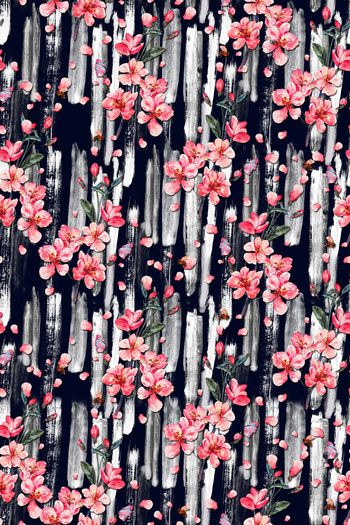 946857-梅花水墨涂鸦蓝