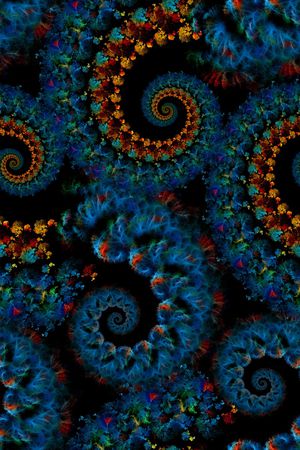 抽象分形印花华亿平台图片