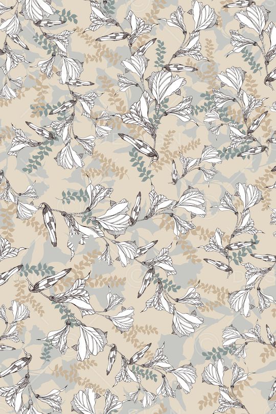 线条花卉印花华亿平台图片