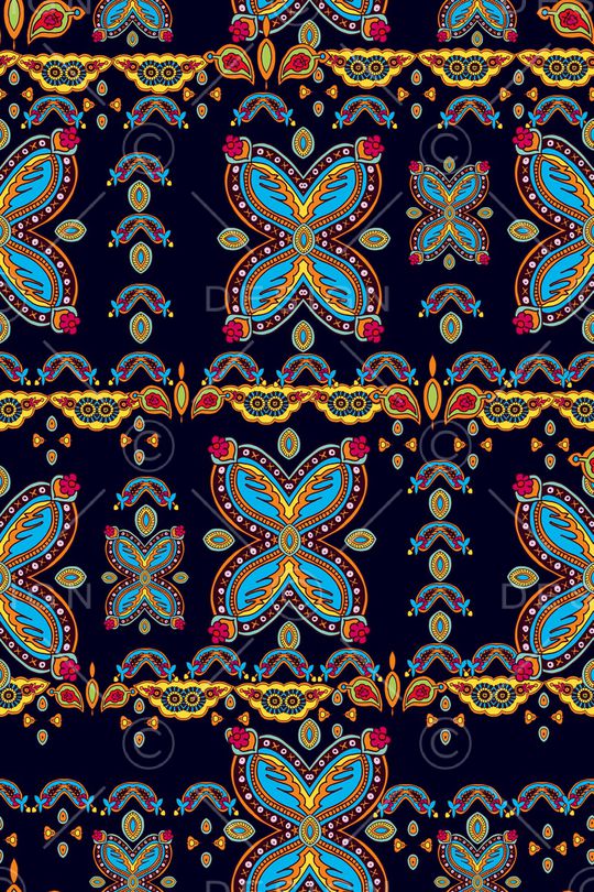 民族花卉印花华亿平台图片