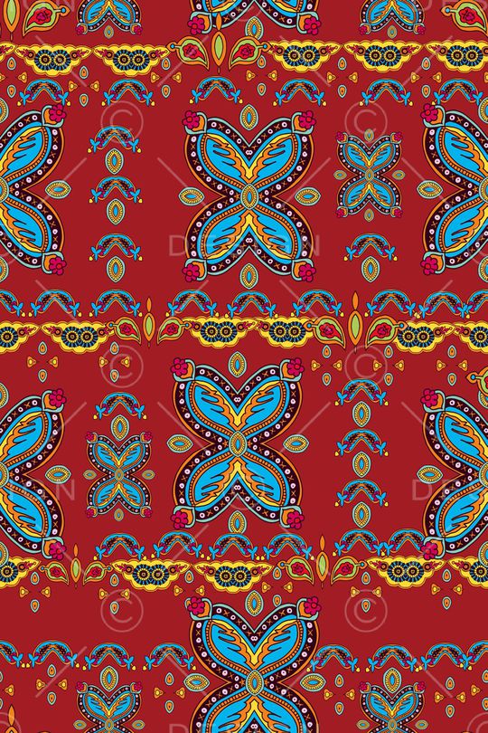 民族花卉印花华亿平台图片