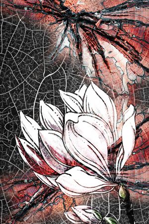 线条花卉印花华亿平台图片