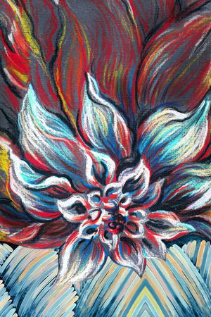 线条花卉印花华亿平台图片