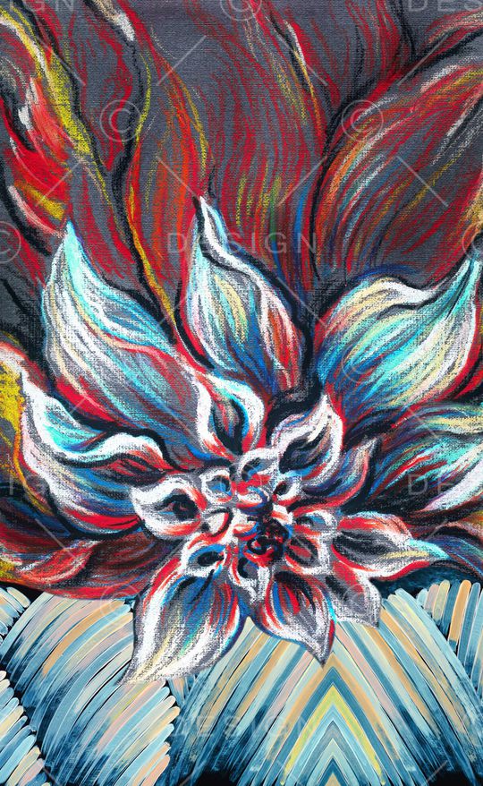 线条花卉印花华亿平台图片