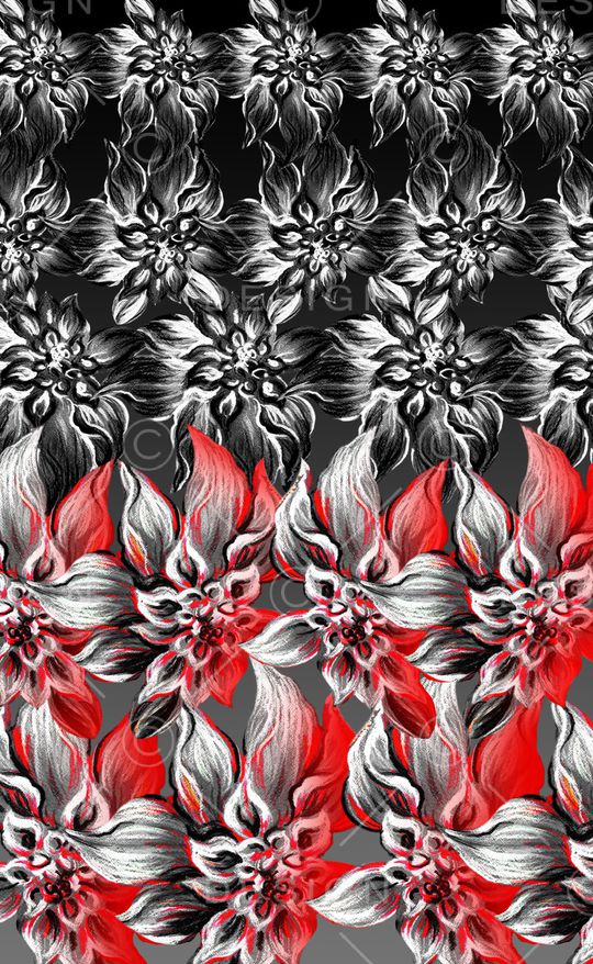 线条花卉印花华亿平台图片