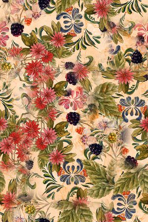 手绘花卉印花华亿平台图片