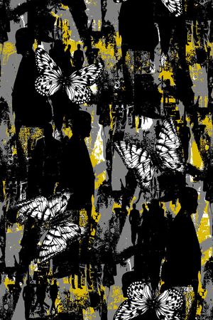 蝴蝶印花华亿平台图片