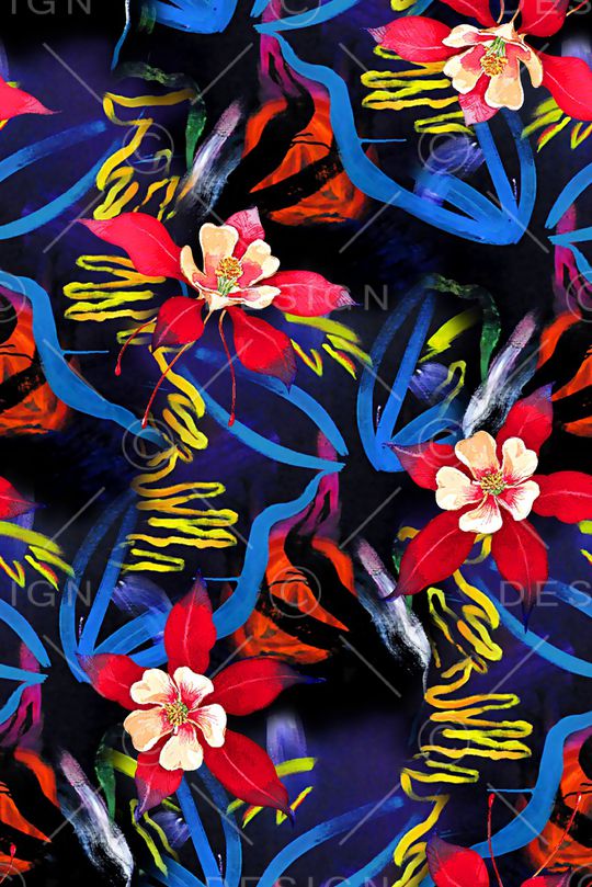 花卉印花华亿平台图片