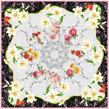 朦胧花卉印花华亿平台图片