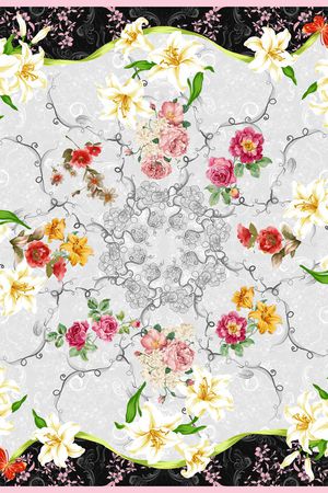 朦胧花卉印花华亿平台图片