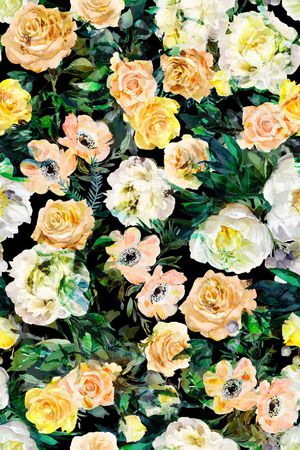 彩底花卉印花华亿平台图片