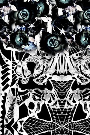 线条花卉印花华亿平台图片