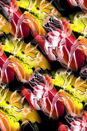 朦胧花卉印花华亿平台图片