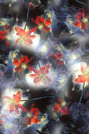 彩底花卉印花华亿平台图片