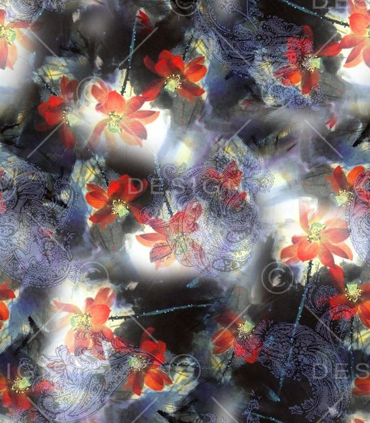 彩底花卉印花华亿平台图片