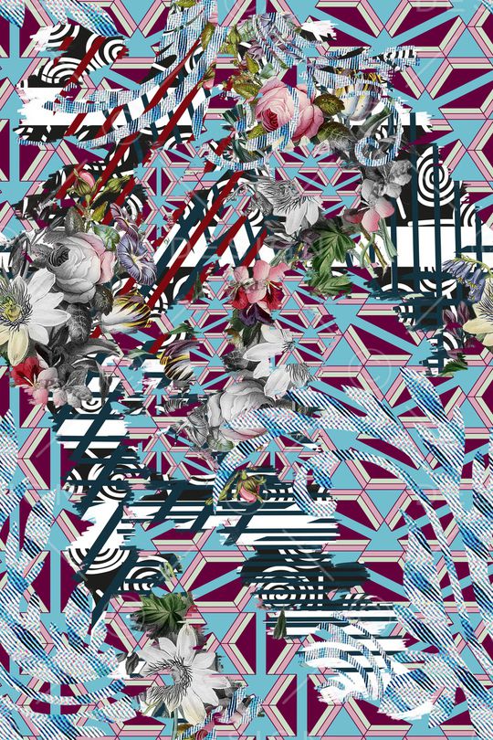 混合拼接印花华亿平台图片