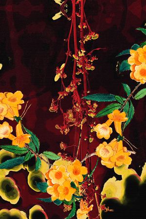 朦胧花卉印花华亿平台图片