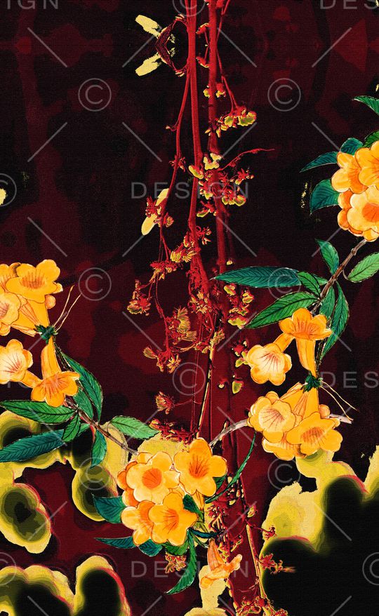 朦胧花卉印花华亿平台图片