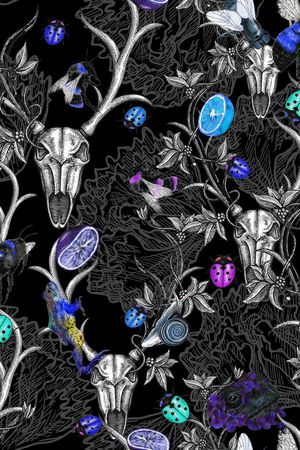 朦胧花卉印花华亿平台图片