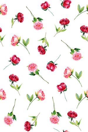 手绘玫瑰印花华亿平台图片